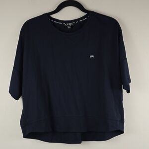 Lauren Ralph Lauren cropped soft Navy blue Women's Top